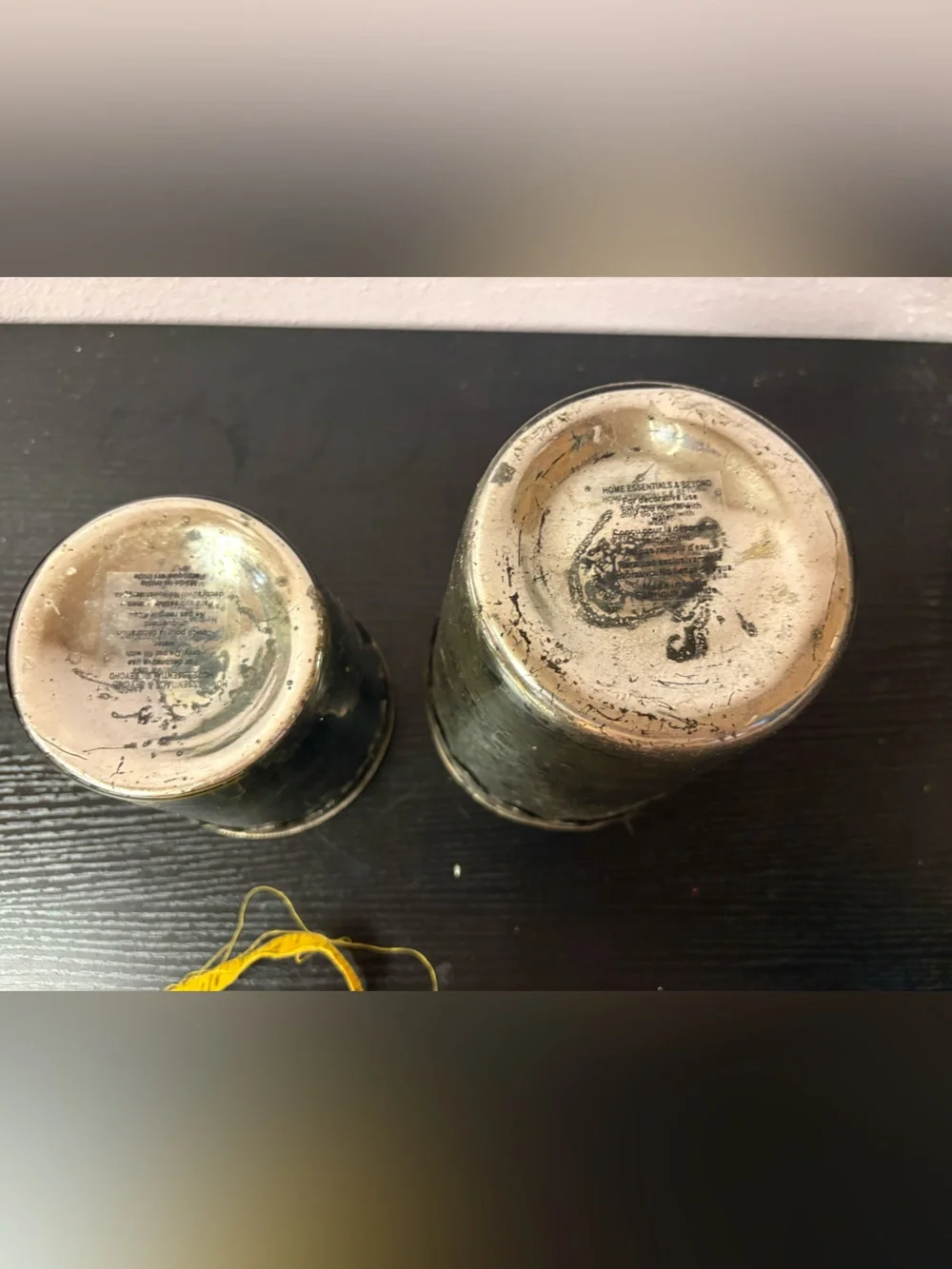 Set of 2 Mercury Glass Decorative Candle Holders Vintage Silver Votives